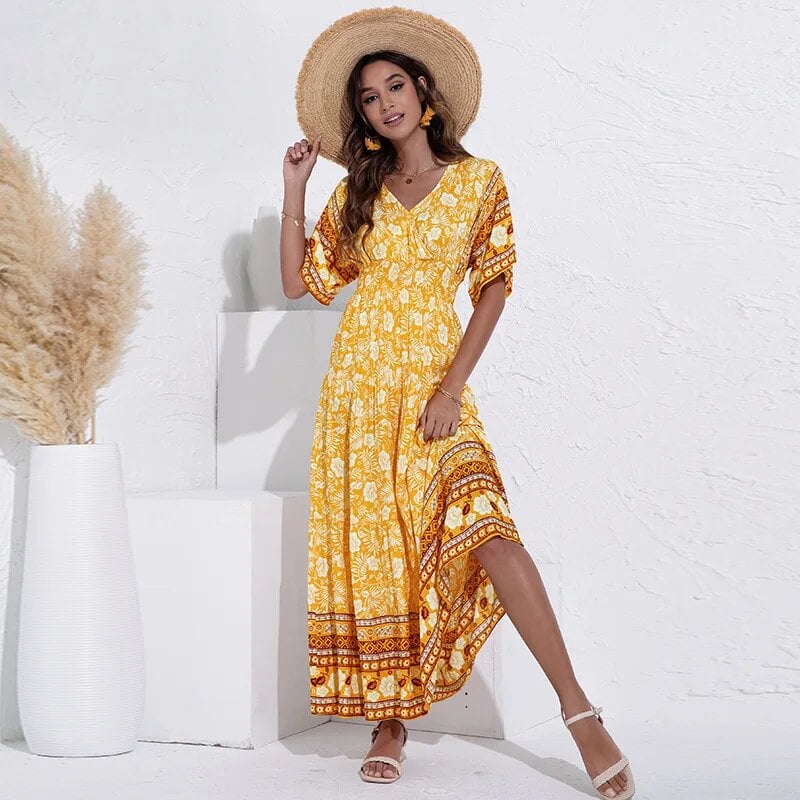 Yellow Flowy Maxi Dress