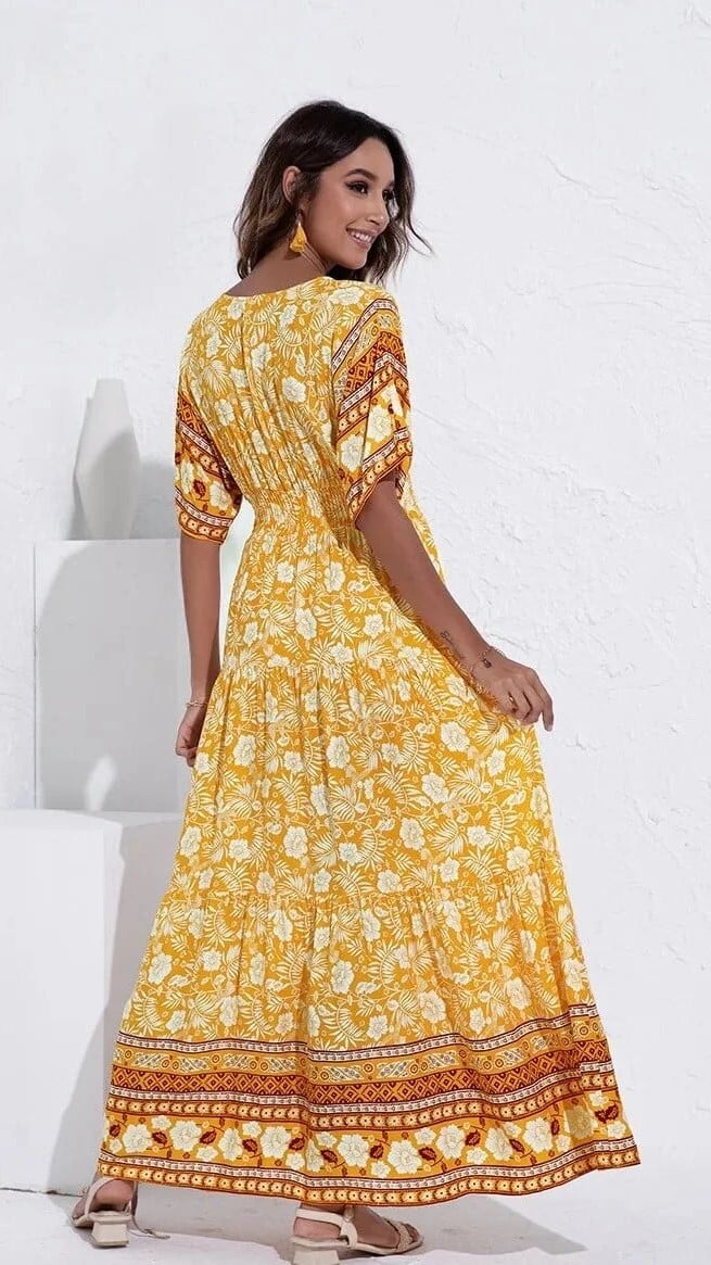 Yellow Flowy Maxi Dress