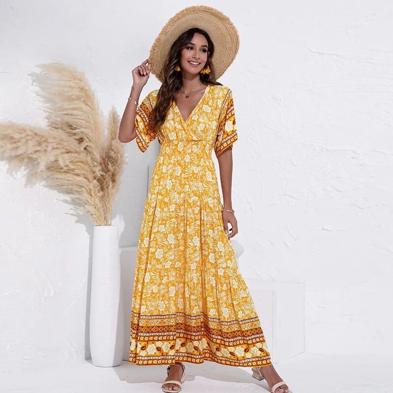 Yellow Flowy Maxi Dress