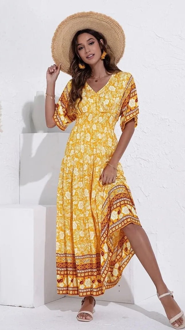 Yellow Flowy Maxi Dress