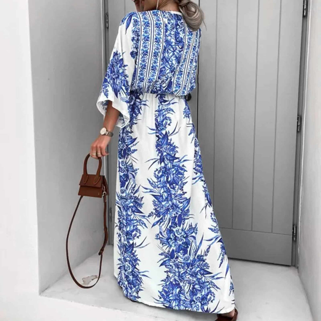 Brown Bell Sleeve Dress