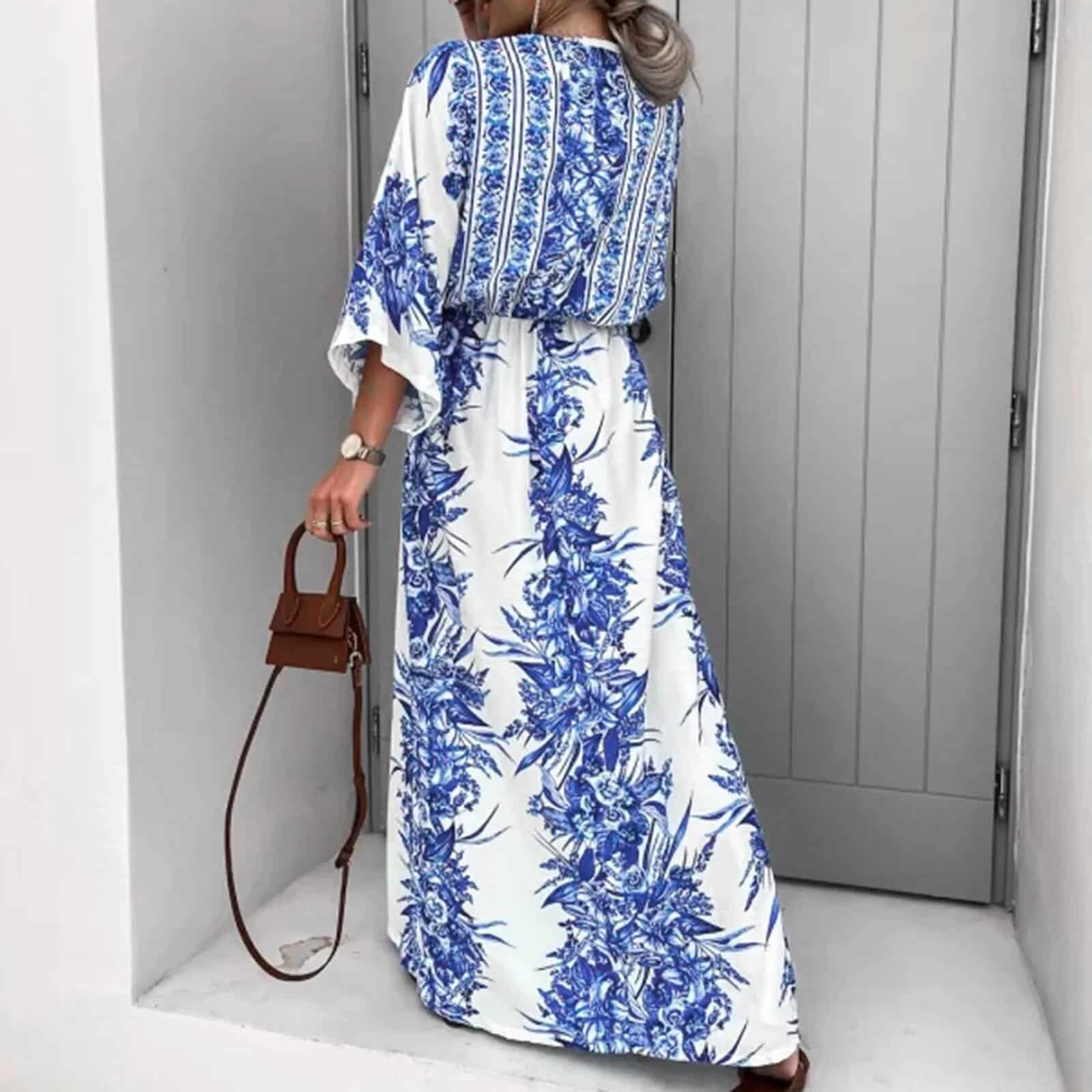 Brown Bell Sleeve Dress