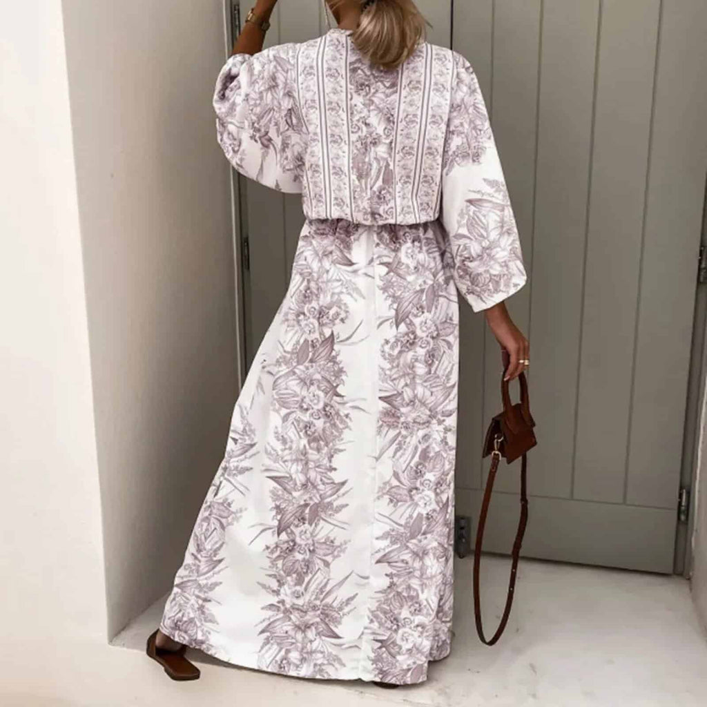 Brown Bell Sleeve Dress