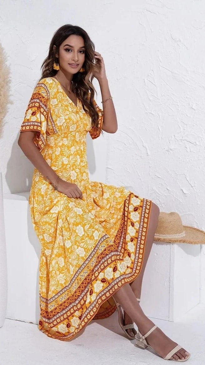 Yellow Flowy Maxi Dress