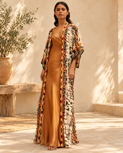 Beige Kimono - One Size variant, full-length hero view