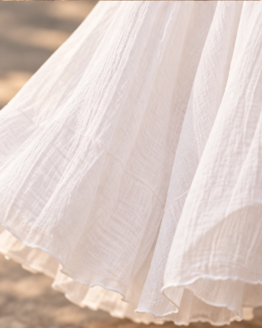 Breezy Cotton Boho Maxi Skirt, close-up of fabric and garment details