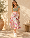 Boho Satin Skirt, full-length hero view