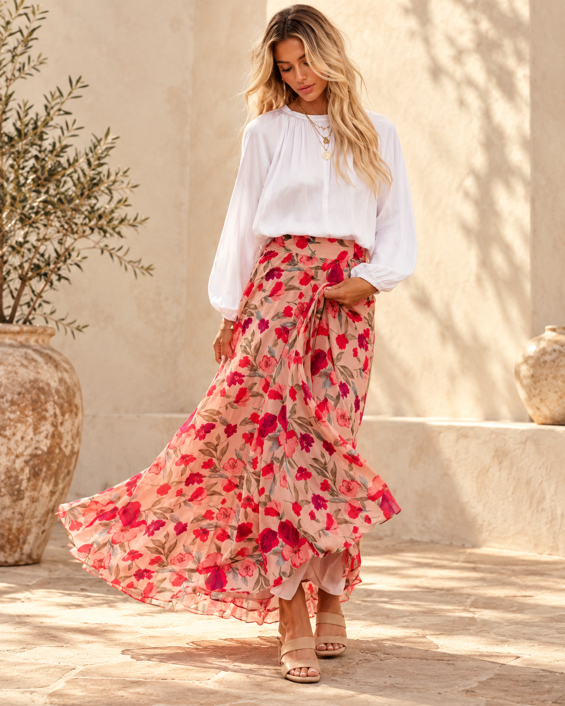 Boho Wrap Maxi Skirt - XL variant, full-length hero view