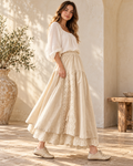 Lace Boho Maxi Skirt, full-length hero view