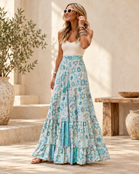 Layered Winter Boho Skirt - XL variant, full-length hero view