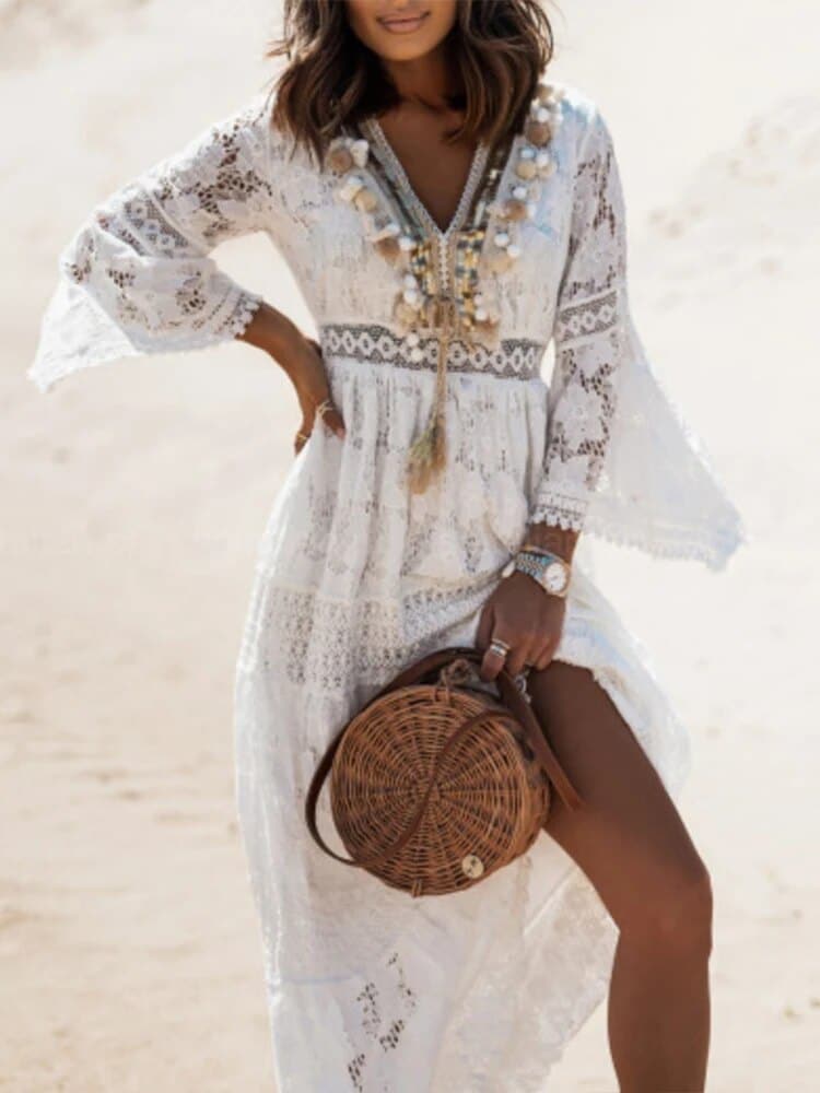 Boho Lace Maternity Dress