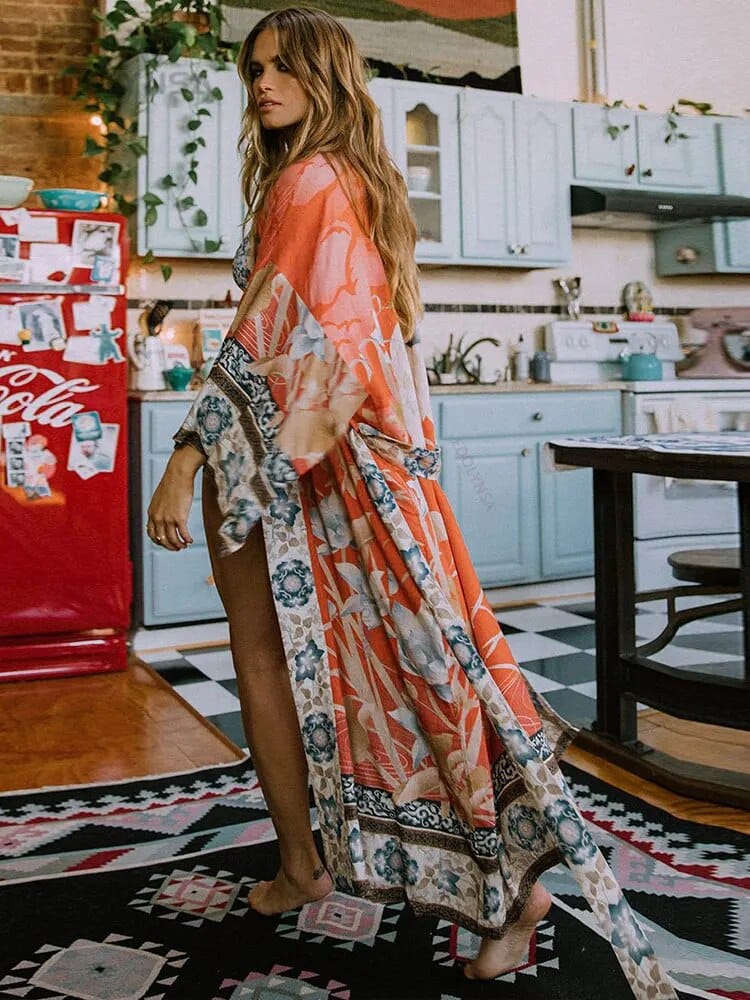 Pink and Green Kimono