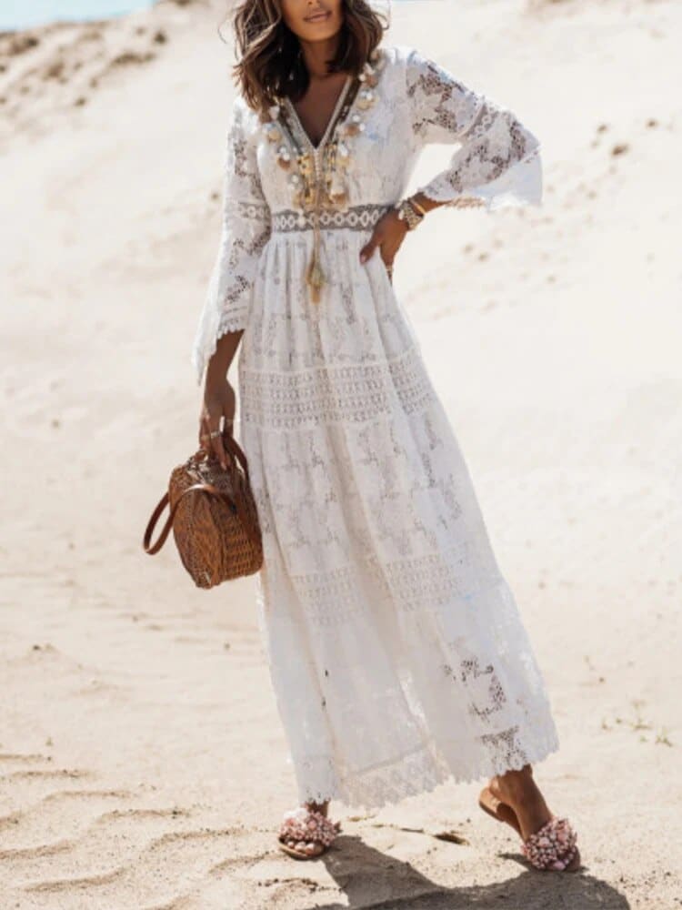 Boho Lace Maternity Dress