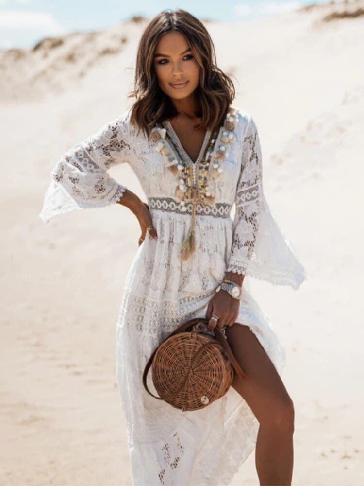 Boho Lace Maternity Dress