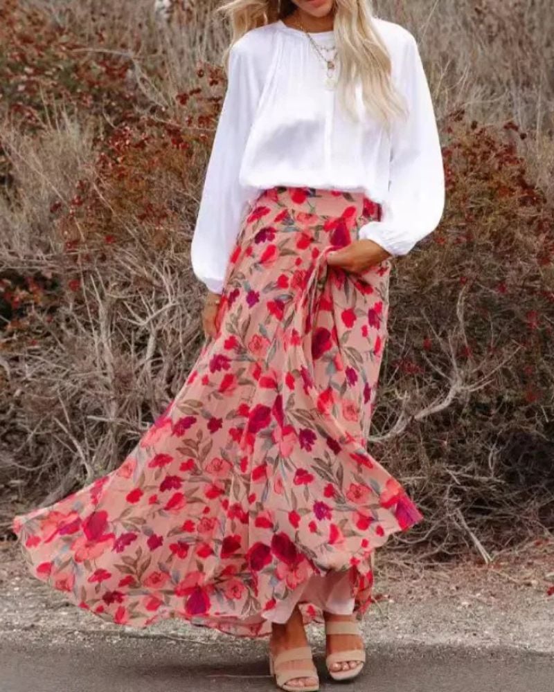 Boho Wrap Maxi Skirt