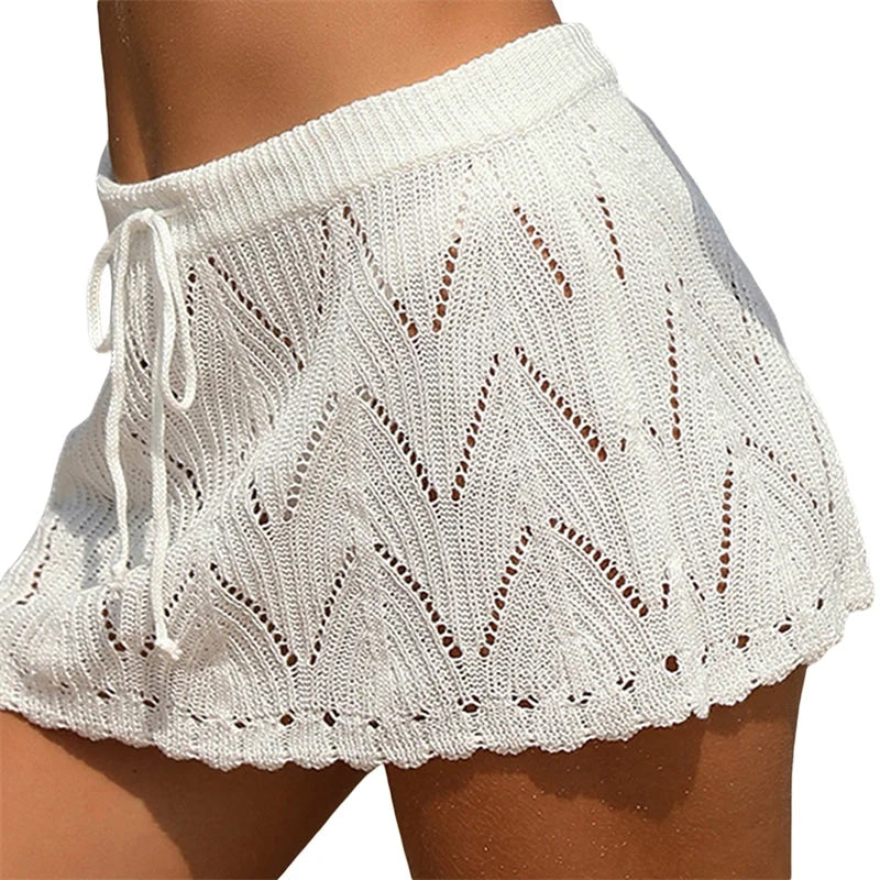 White Boho Mini Skirt