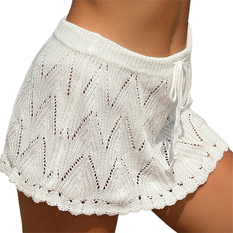 White Boho Mini Skirt