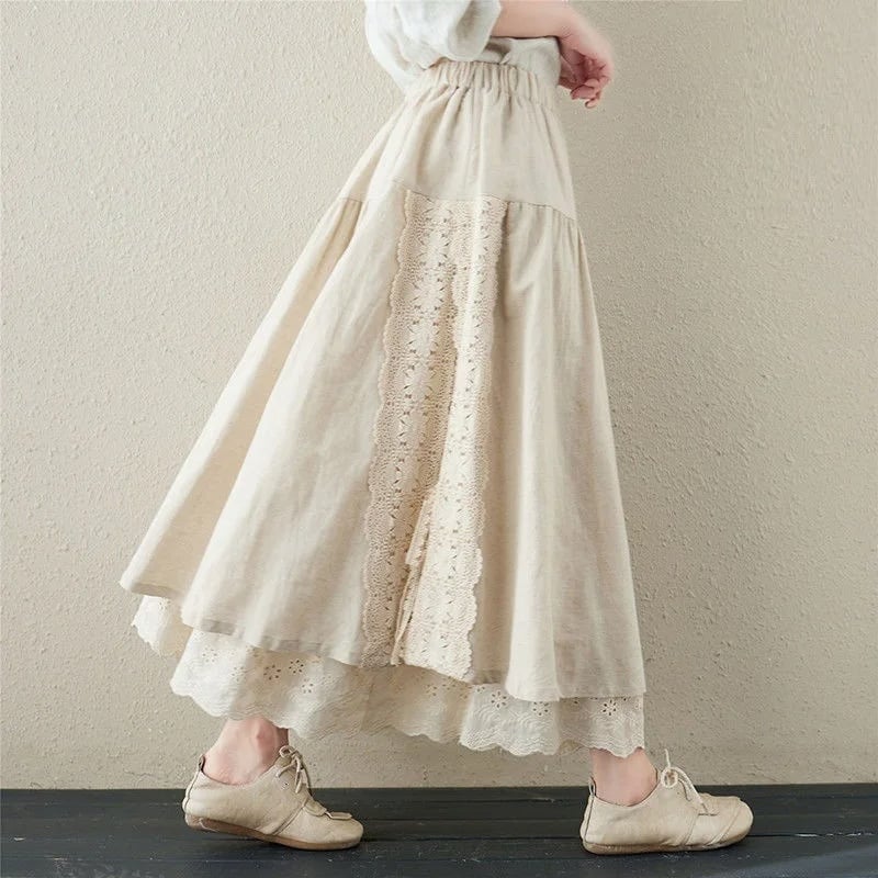 Lace Boho Maxi Skirt