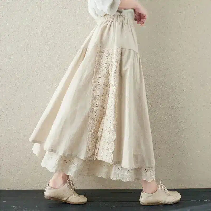 Lace Boho Maxi Skirt