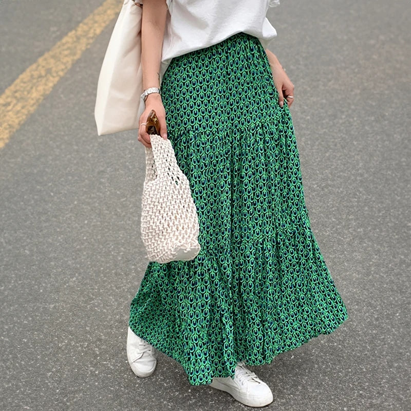 Boho Printed Maxi Skirt
