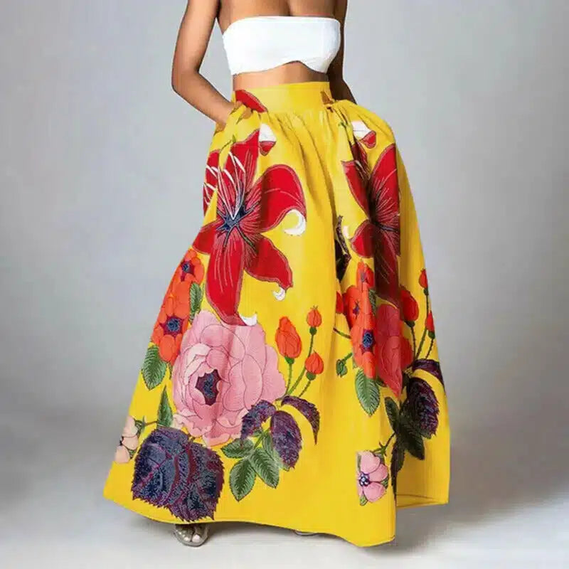 Yellow Boho Maxi Skirt