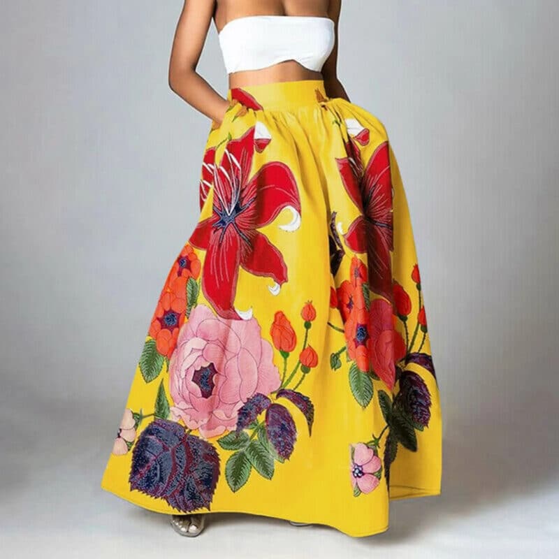 Yellow Boho Maxi Skirt