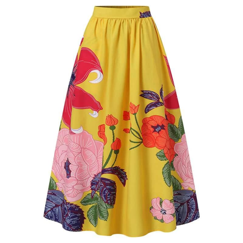 Yellow Boho Maxi Skirt