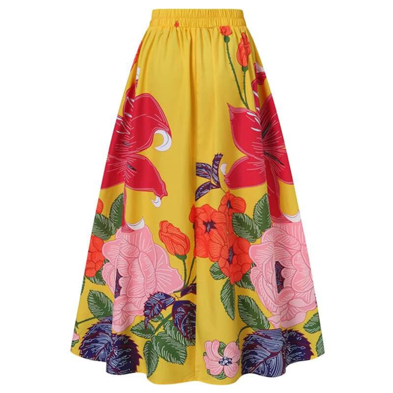 Yellow Boho Maxi Skirt