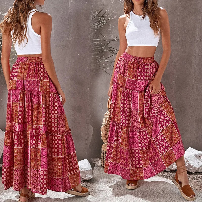 Long Boho Winter Skirt