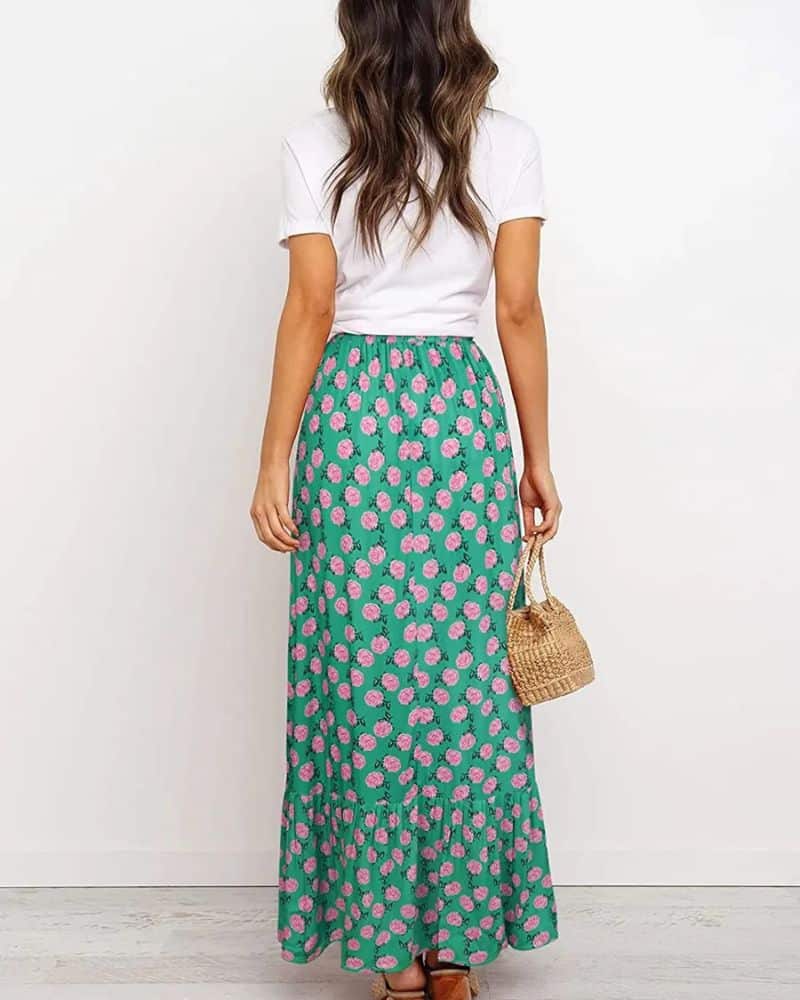Boho Print Maxi Skirt