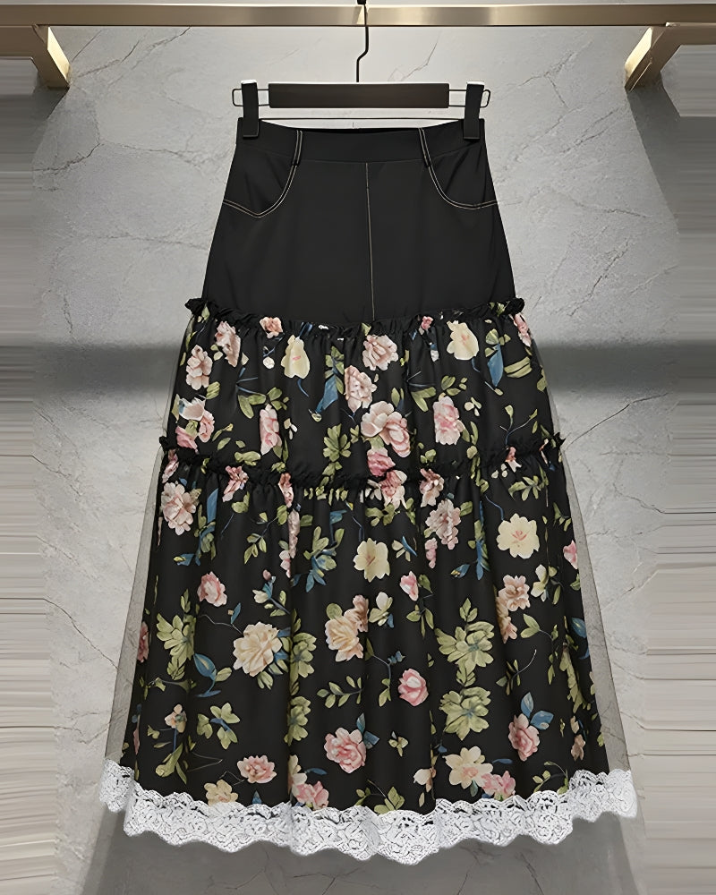 Black Boho Maxi Skirt