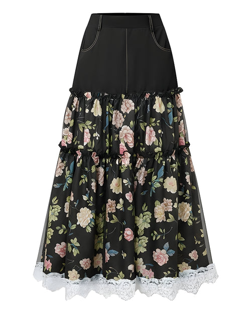 Black Boho Maxi Skirt