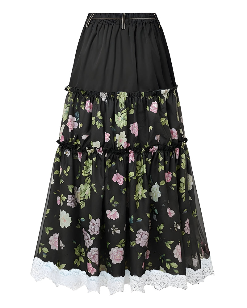 Black Boho Maxi Skirt