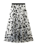 Boho Midi Skirt White