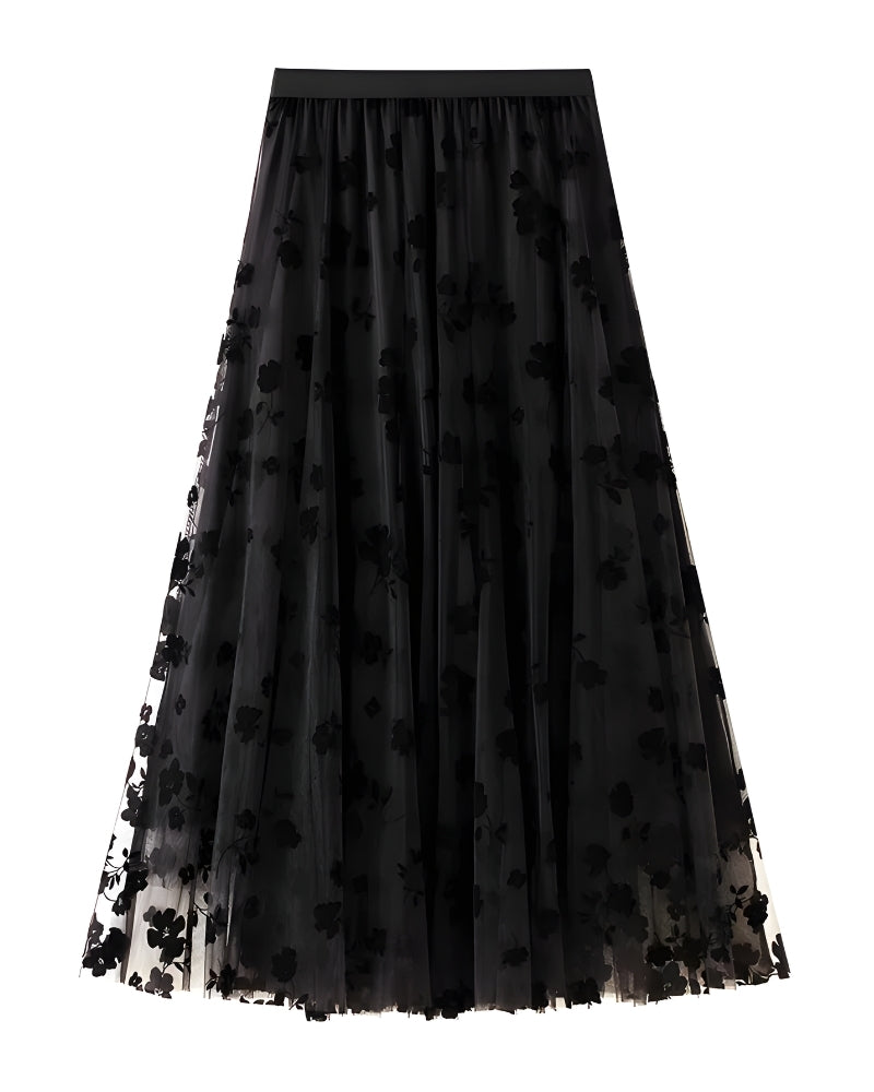 Boho Midi Skirt White