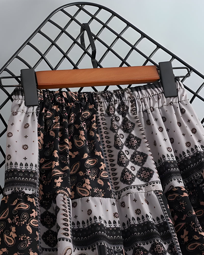 Green Boho Skirt