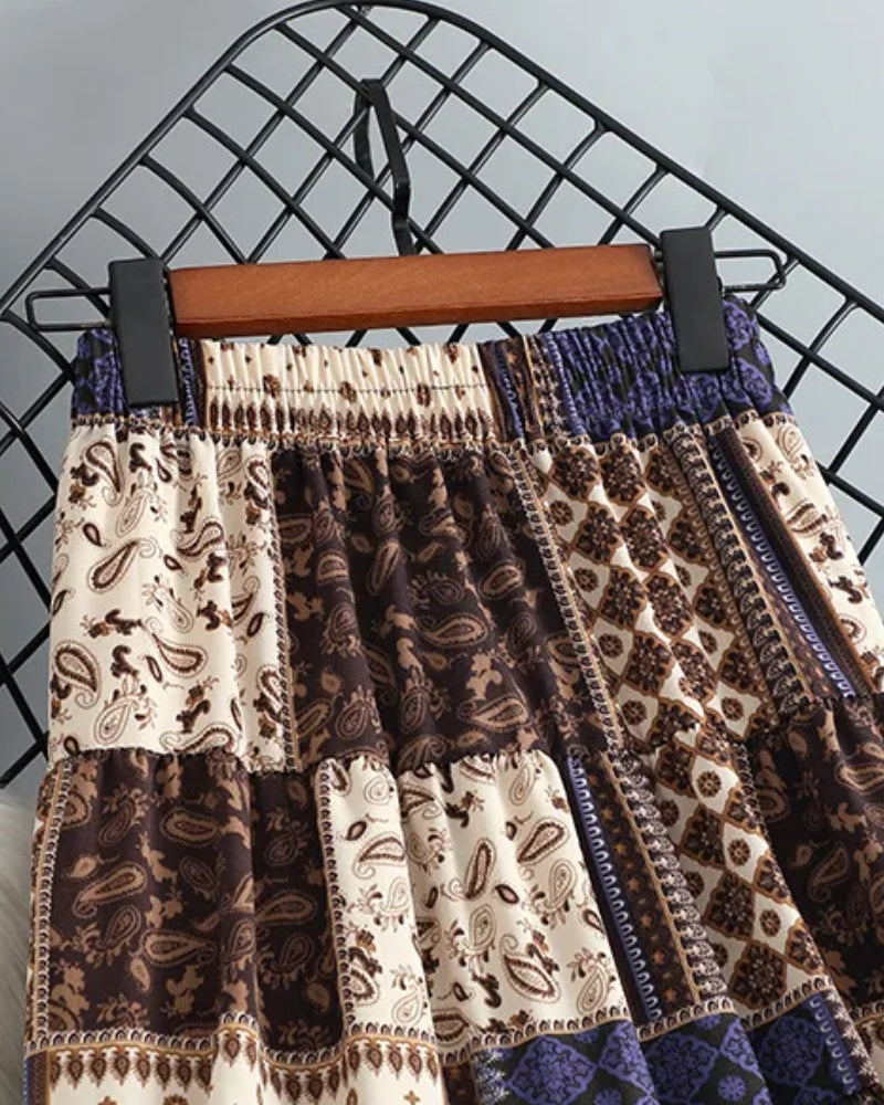 Green Boho Skirt