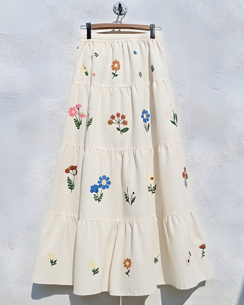 Boho Floral Skirt