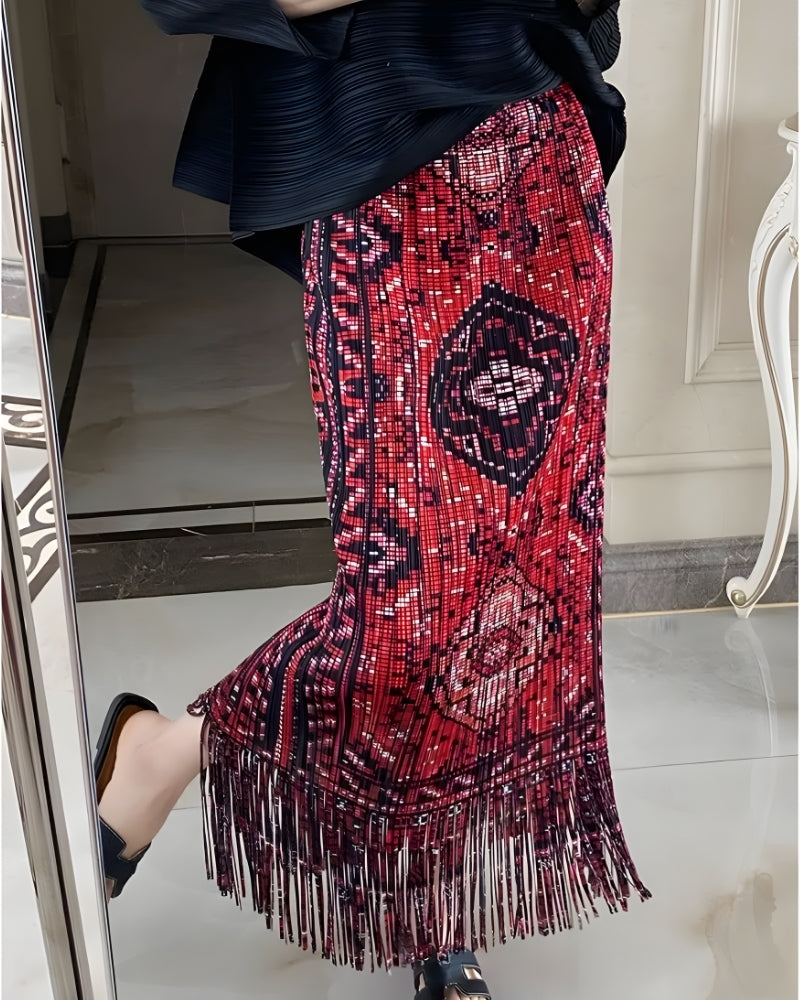 Boho Red Skirt