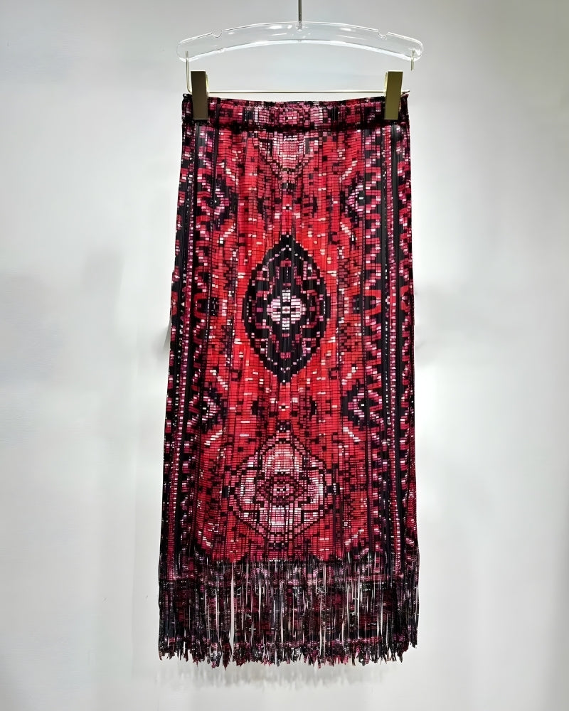 Boho Red Skirt
