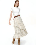 Ruffle Boho Black Skirt