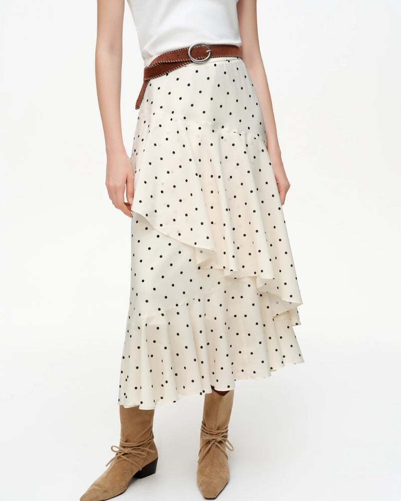 Ruffle Boho Black Skirt