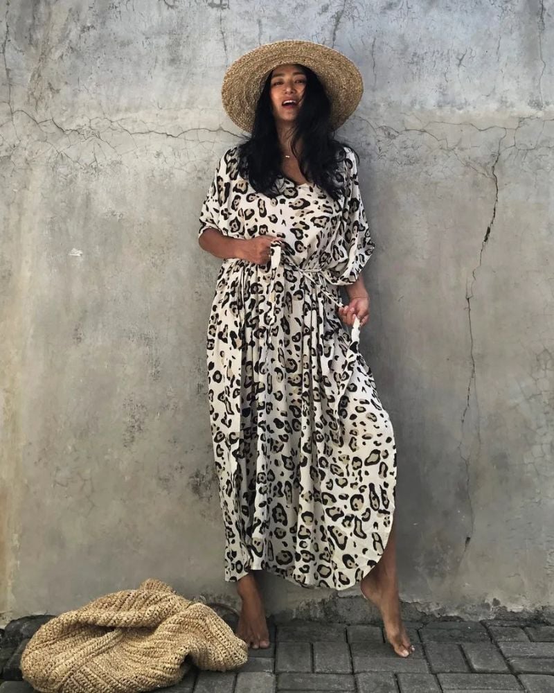 Beige Flowy Dress