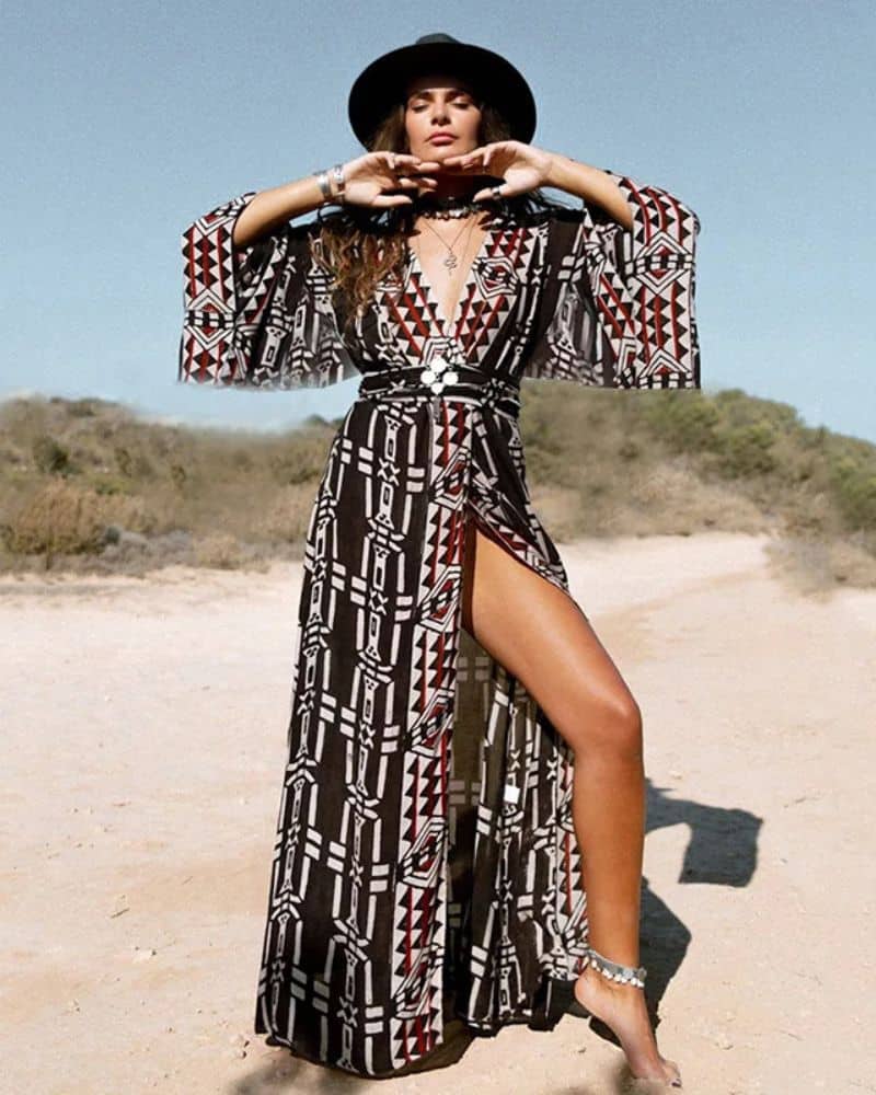 Bell Sleeve Maxi Dress Black