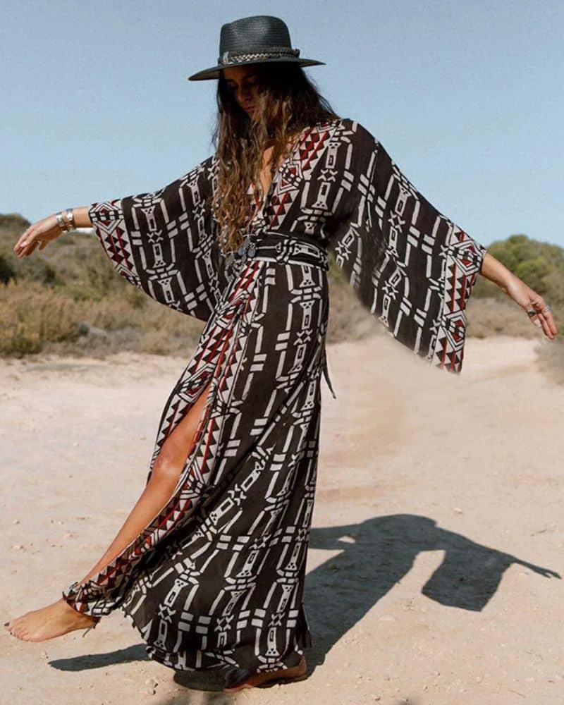Bell Sleeve Maxi Dress Black