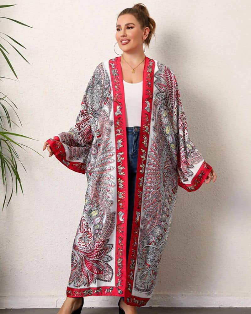 Red and White Kimono