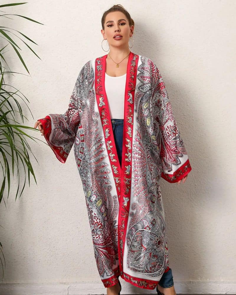 Red and White Kimono