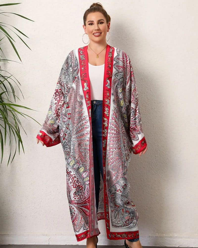 Red and White Kimono