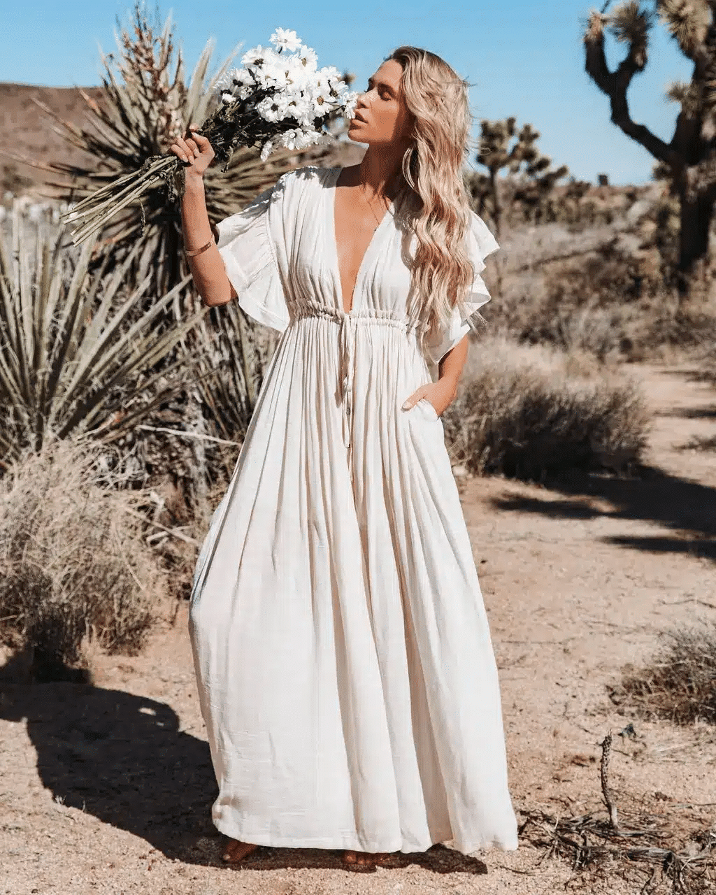 Ivory Boho Maxi Dress