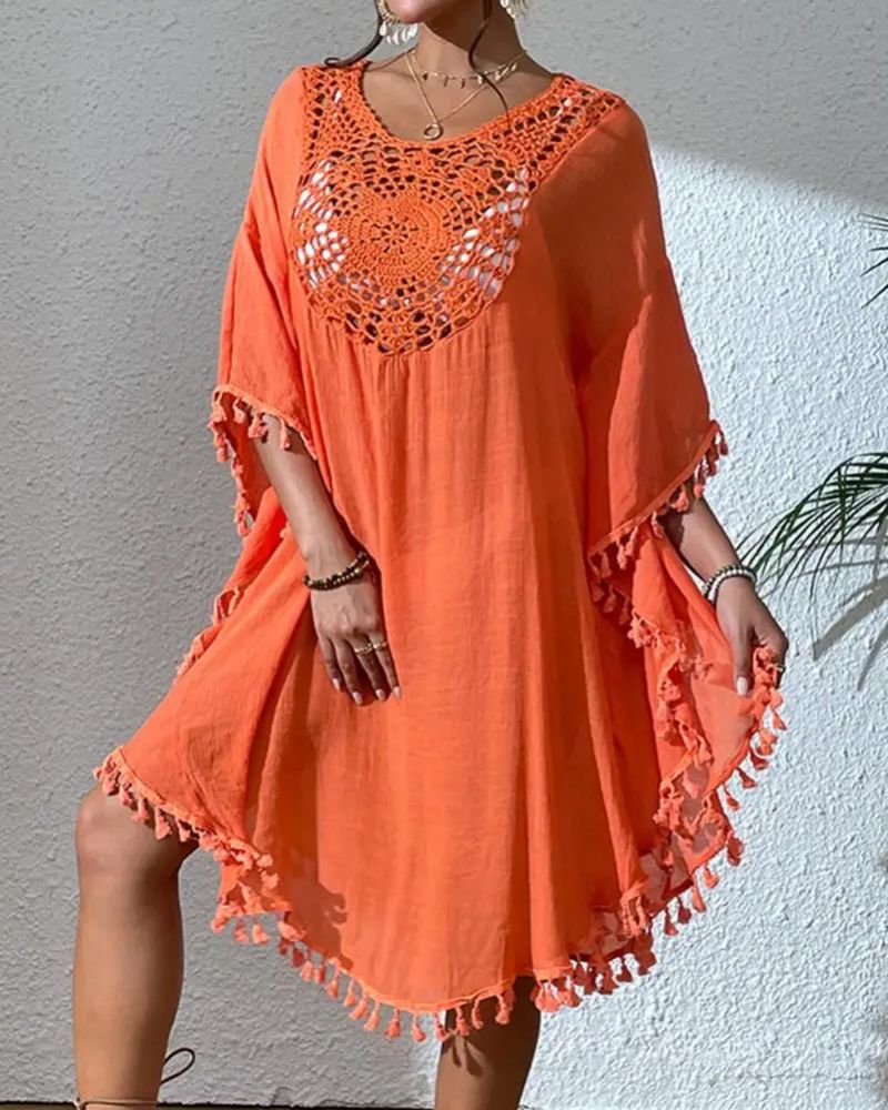 Orange Crochet Dress